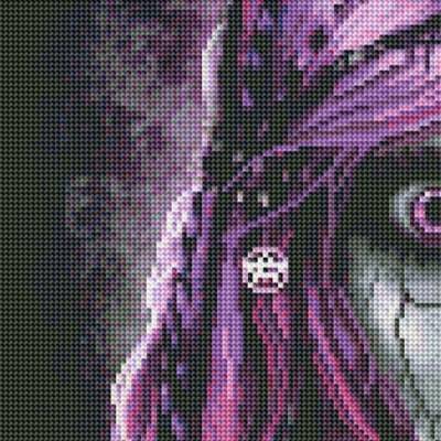 Preview: Sarah Richter, Gothic Doll, 60x80cm, 45 Farben inkl. 3 AB, runde Steine, Vollbild