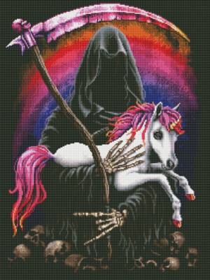 Sarah Richter, Metallicorn, 60x80cm, 50 Farben inkl. 3 AB, runde Steine, Vollbild
