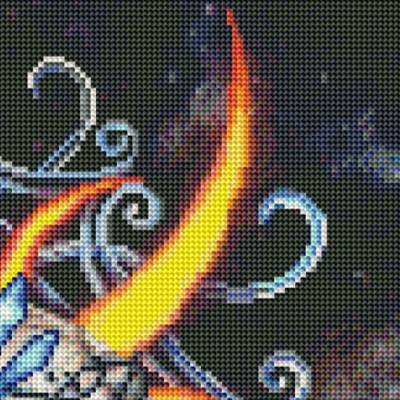 Preview: Sarah Richter, Moon Queen, 50x70cm, 40 Farben, runde Strass-Steine, Vollbild