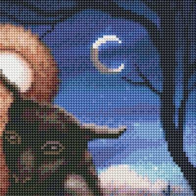 Preview: Sarah Richter, Bedtime, 50x70cm, 45 Farben inkl. 3 AB, runde Steine, Vollbild