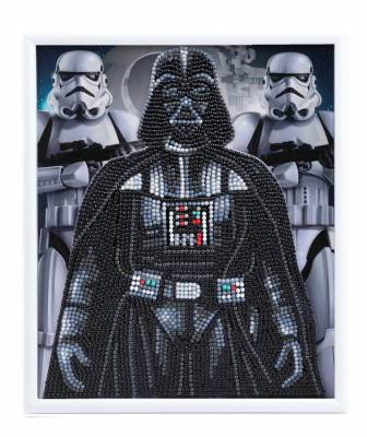 Diamond Painting Bild mit Bilderrahmen, Darth Vader and Stormtroopers, runde Diamanten, ca. 21x25cm, Teilbild
