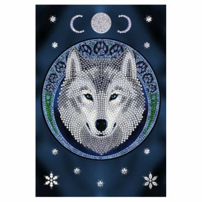 Notebook for painting, Lunar Wolf, by Anne Stokes, approx. 26x18cm, 48 pages, lined, partial image