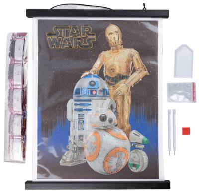 Diamond Painting Bild, Droids, runde Diamanten, ca. 35x45cm, Teilbild