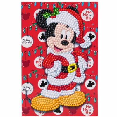 Weihnachtskarte (Craft Buddy) "Santa Mickey", Painting-Set komplett mit runden Steinen
