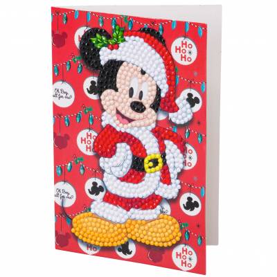 Christmas card (Craft Buddy) "Santa Mickey", Painting set complete with round stones