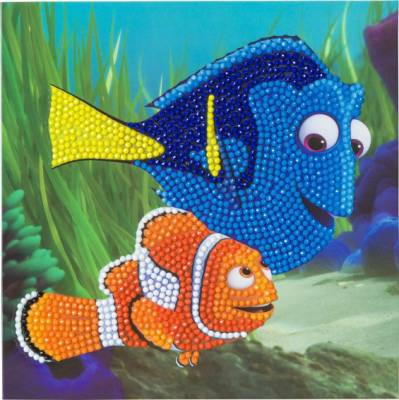 Grußkarte (Craft Buddy) "Dory and Marlin", Findet Nemo, Disney, Painting-Set 18x18cm
