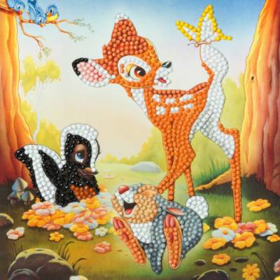 Grußkarte (Craft Buddy) "Bambi & Friends", Disney, Painting-Set 18x18cm