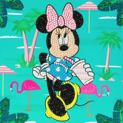 Grußkarte (Craft Buddy) "Minnie on Holiday", Disney, Painting-Set 18x18cm