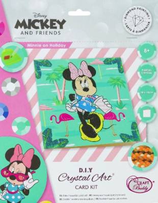 Greeting Card (Craft Buddy) "Minnie on Holiday", Disney, Painting Set 18x18cm