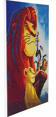 Crystal Art Kit, auf Keilrahmen gespannt, Disney, König der Löwen, runde Steine, ca. 50x40cm, Teilbild
