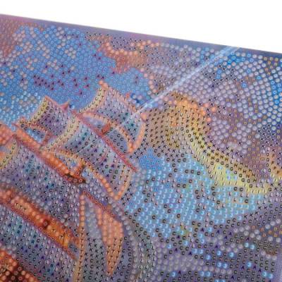 Diamond Painting Bild auf Keilrahmen gespannt, Thomas Kinkade  - Courageous Voyage, runde Diamanten, ca. 30x30cm, Vollbild
