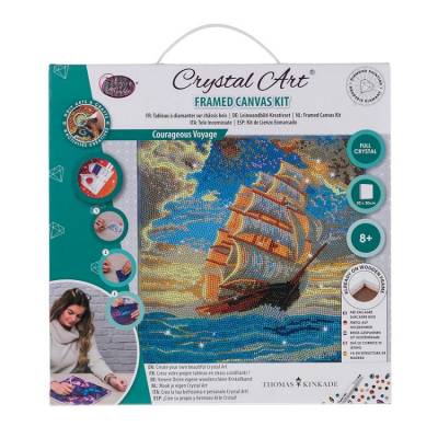 Diamond Painting Bild auf Keilrahmen gespannt, Thomas Kinkade  - Courageous Voyage, runde Diamanten, ca. 30x30cm, Vollbild
