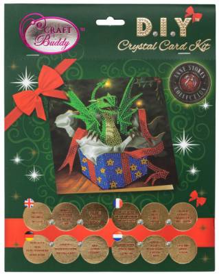 Weihnachtskarte (Craft Buddy) "Dragon", Painting-Set komplett mit runden Steinen