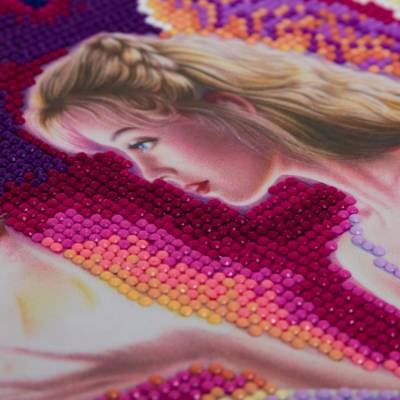 Preview: Diamond Painting picture with LED lighting, Angel Dust, round diamonds, approx. 50x40cm, partial picture