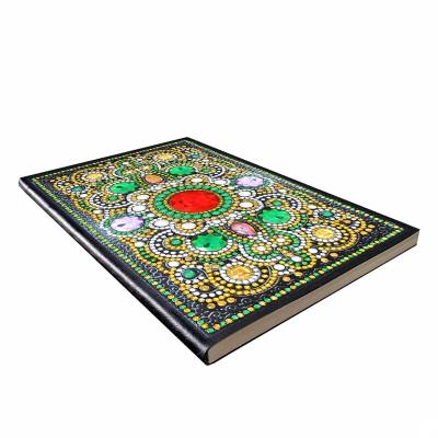 Notizbuch zum Painten, abstraktes Muster, Strass, ca. 14x20cm, liniert