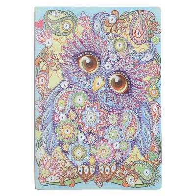 Notizbuch zum Painten, Eule, bunt, Strass, ca. 14x20cm, blanko