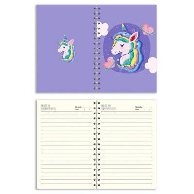 Ringbuch-Block zum Painten, Einhorn mit Herz, rund & Sondersteine, ca. 14x21cm, liniert