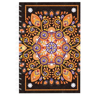 Ring binder block for painting, Mandala, round & special stones, approx. 14x21cm, lined