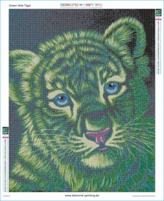 Schim Schimmel, Green little Tiger, round stones, approx. 60x75cm, 45 colours, full picture