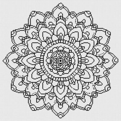 Leinwand mit Motiv (ohne Steine) Mandala, 50x50cm, für eckige Steine, Vollbild