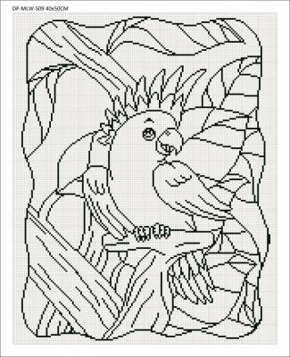 Leinwand mit Motiv (ohne Steine) Dancing Parrot, 40x50cm, für eckige Steine, Vollbild