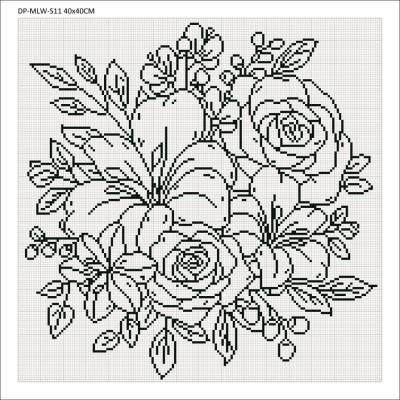 Leinwand mit Motiv (ohne Steine) Bed of Flowers, 40x40cm, für eckige Steine, Vollbild