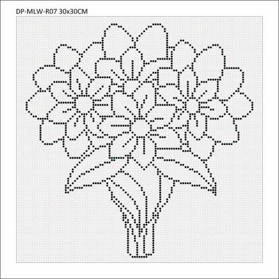 Leinwand mit Motiv (ohne Steine) Blumenstrauß, 30x30cm, für eckige Steine, Vollbild