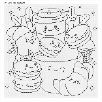 Canvas with motif (without stones) Sweet Breakfast, 40x40cm, for round stones, full screen