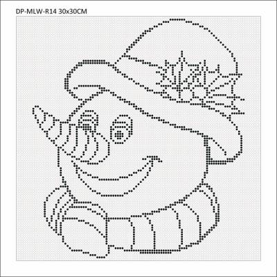 Leinwand mit Motiv (ohne Steine) Schneemann, 30x30cm, für runde Steine, Vollbild