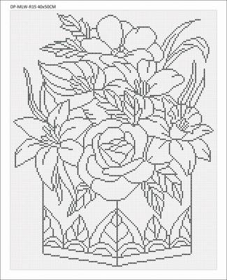 Canvas with motif (without stones) Flower box, 40x50cm, for round stones, full screen