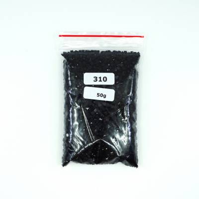 Steinchen, eckig (square), Farbe 310, Schwarz, Tüte mit 50 Gramm