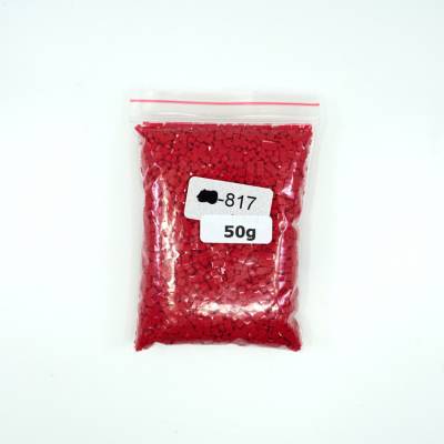 Steine, eckig (square), Farbe 817, Coral Red Very Dark, Tüte mit 50 Gramm