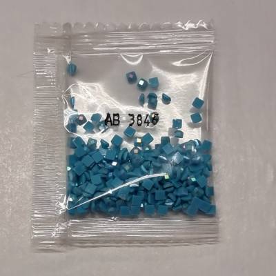 AB Stones, square, (Iridescent), 3846, Bright Turquoise Light, 200 pieces