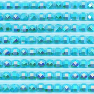 AB Stones, square, (Iridescent), 3846, Bright Turquoise Light, 200 pieces