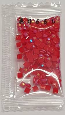 AB Steine, eckig, (Irisierend), 666, Red Bright, 200 Stück