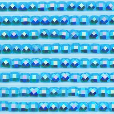 AB stones, square, (Irisizing), 996, Electric Blue Medium, 200 pieces