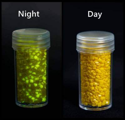 Steine, Glow in the Dark - Nachtleuchtend, eckig, Farbe G444, Lemon Dark, Tüte mit 500 Stück