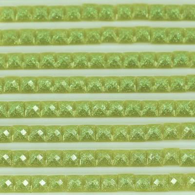 Fairy stones, square, (sparkling), 166, Lime Green, 500 pieces