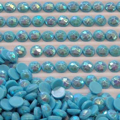 AB Stones, round, (Iridescent), 3846, Bright Turquoise Light, 200 pieces
