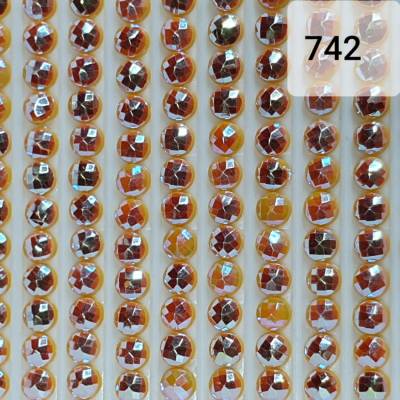 AB Stones, round, (Iridescent), 742, Tangerine Light, 200 pcs.