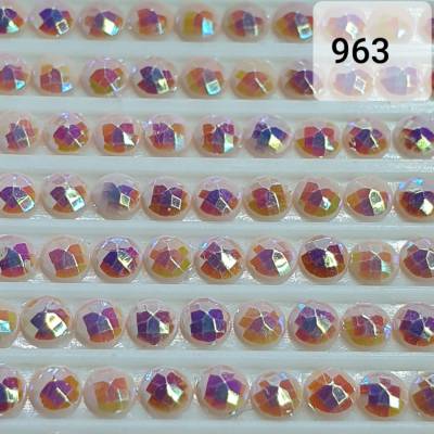 AB stones, round, (Irisizing), 963, Dusty Rose Ultra Very Light, 200 pieces
