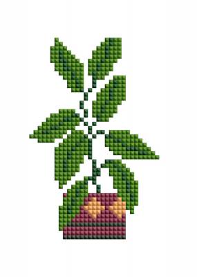 Preview: Diamond Painting Tiny-Bilder, Pflanzen, eckige Steine, 6 Bilder á 12x17cm, 19 Farben, Teilbild