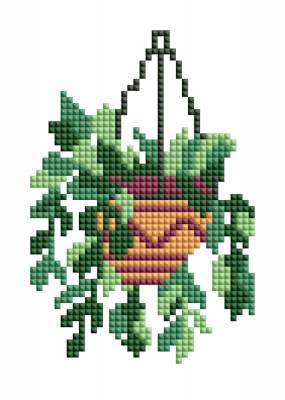 Diamond Painting Tiny-Bilder, Pflanzen, eckige Steine, 6 Bilder á 12x17cm, 19 Farben, Teilbild