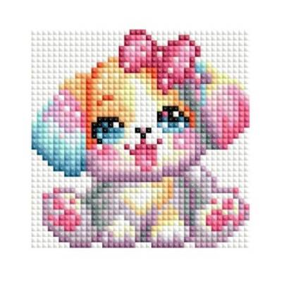 Preview: Diamond Painting Tiny pictures, Animals, square Fairy Stones, 6 pictures á 10x10cm, 67 colors, Full Picture