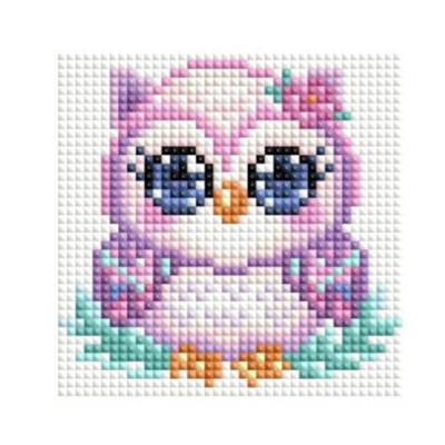 Diamond Painting Tiny pictures, Animals, square Fairy Stones, 6 pictures á 10x10cm, 67 colors, Full Picture