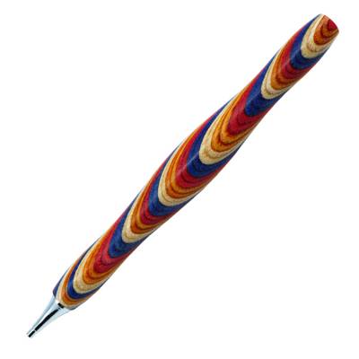 Holz-Stift für Diamond Painting, geschwungen, Blau, mit Metallspitze