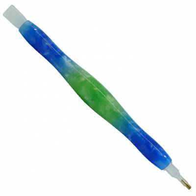 Stift für Diamond Painting, grün-blau, Kunstharz, handarbeit mit Mehrfachaufsätzen, Wachs notwendig