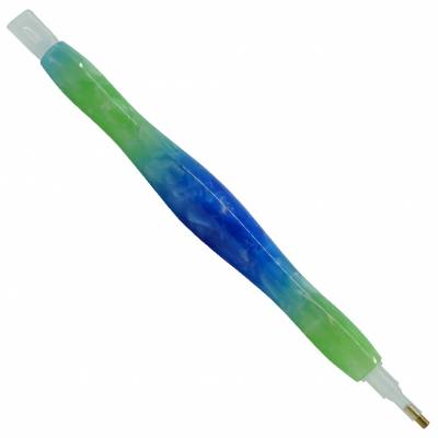 Preview: Stift für Diamond Painting, grün-blau, Kunstharz, handarbeit mit Mehrfachaufsätzen, Wachs notwendig