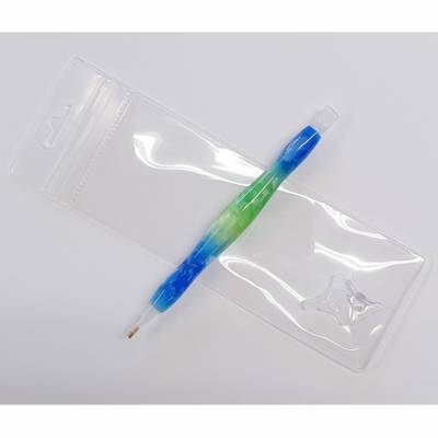 Preview: Stift für Diamond Painting, grün-blau, Kunstharz, handarbeit mit Mehrfachaufsätzen, Wachs notwendig