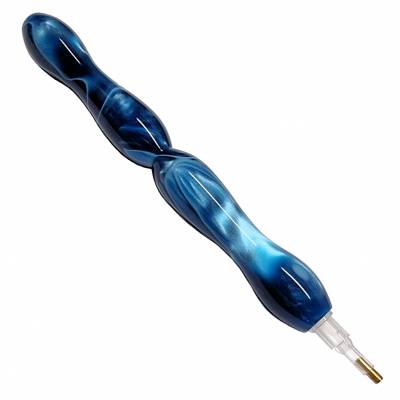 Stift für Diamond Painting, dunkelblau-gemustert, Acryl mit Mehrfachaufsatz, Wachs notwendig